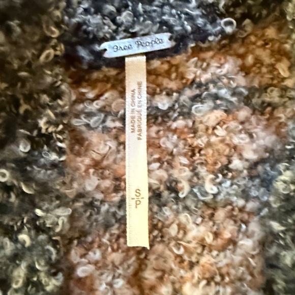 Free People Floral Knit Cardigan in Gray and Cream - Picture 3 of 5